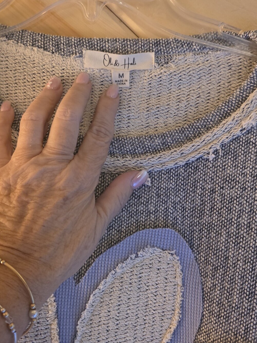 Oli & Hali Gray and Lavender Floral Sweater - Picture 10 of 11